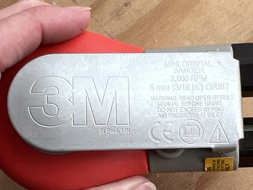3M MINI RANDOM ORBITAL NIB HAND SANDER 8,000 RPM 5MM (3/16") ORBIT #20244 - Picture 3 of 8