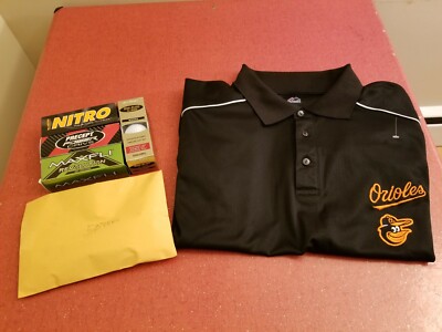 Baltimore Orioles MLB Majestic Black Orioles 5XL Golf Polo Shirt Gift Package | eBay