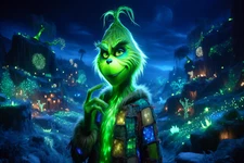 THE GRINCH CHRISTMAS STRETCHED CANVAS WALL ART READY TO HANG CP380