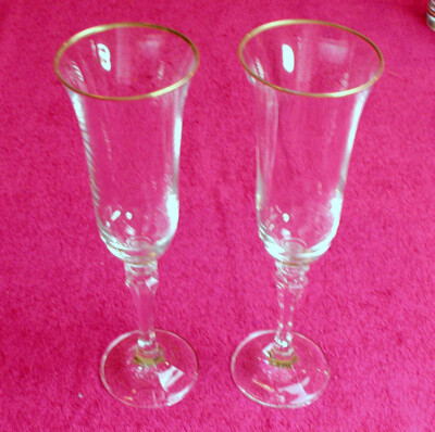 {SET OF 2} Schott Zwiesel Glass (Premier) 9 1/8'' FLUTED CHAMPAGNES Exc