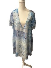 show me your mumu dress Blue Printed V-Neck