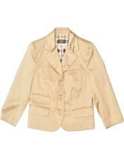 Iceberg Womens 3 Button Blazer Jacket It 42 Medium Gold Acetate Bb20