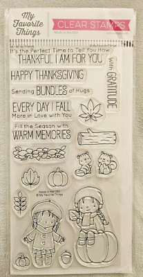 My Favorite Things Fall Friends 4x8 clear stamp set MFT BB-148  Thanksgiving