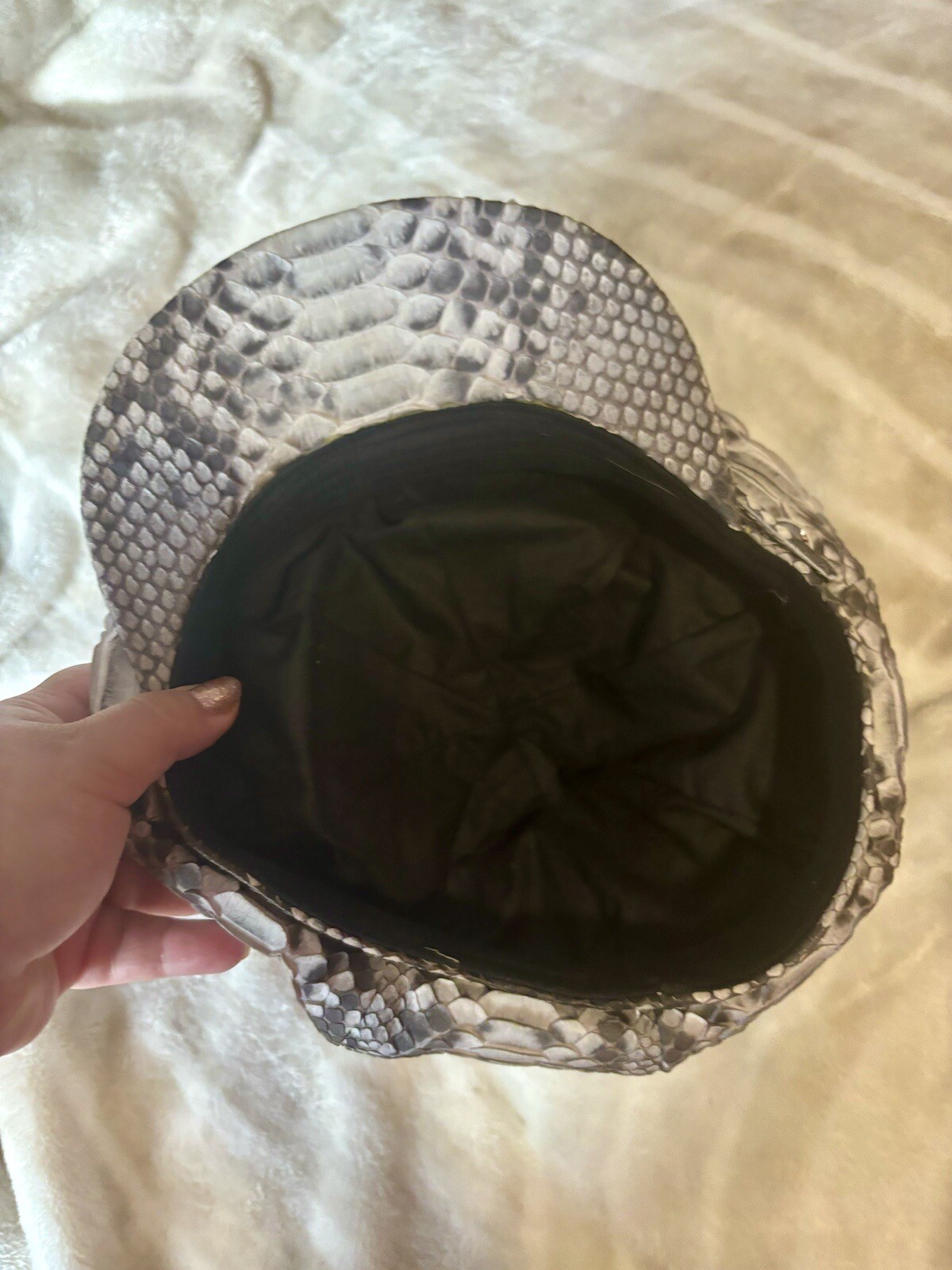 New Snakeskin Hat, Python Leather Cap Snake Skin … - image 4