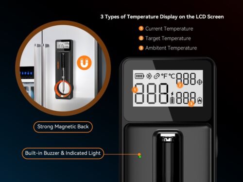 Kabellos Grillthermometer Bluetooth Fleischthermometer Ofen Smoker Grill IP67 DE - Bild 11 von 22