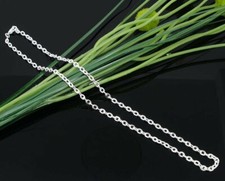 12 pcs. Silver Plated Chain Link Necklaces 18 4x3mm