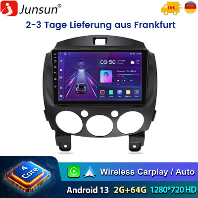 Android 15 Carplay Autoradio Für Mazda 2 2007-2014 GPS Navi WIFI SWC DAB+ 2+64GB