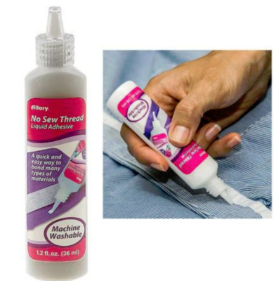 Allary No Sew Thread Liquid Adhesive Glue For Hem & Seam 1.25 fl. oz.