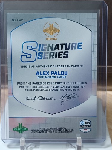 ALEX PALOU 2025 INDY CAR CHAMPION ON CARD AUTO -- 2025 INDYCAR PARKSIDE - Imagen 2 de 2