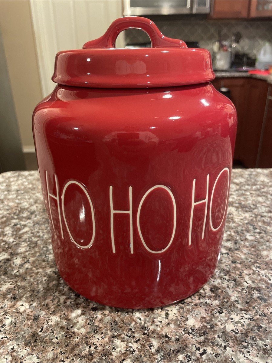 New Rae Dunn HO HO HO Red Christmas LL Chubby Canister | eBay display picture 1