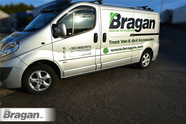 Bragan™ Schwarz Matt 2 Seitenschienen 50Mm FüR Renault Trafic SWB 2002-2014-image