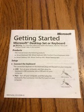 Getting Started Microsoft Instruction Manual Only Ships N 24h