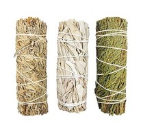 Sage Sampler - Blue, White, Cedar - 4 inch Stick for Smudging, House Cleansing 