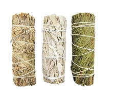 Sage Sampler - Blue, White, Cedar - 4 inch Stick for Smudging, House Cleansing!
