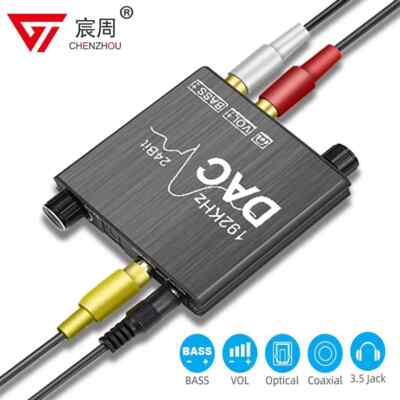 192KHz/24Bit DAC Digital to Analog Audio Converter SPDIF Coaxial to Analog 