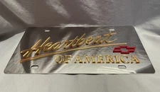 Chevrolet Heartbeat of America tag stainless steel chrome vanity license plate