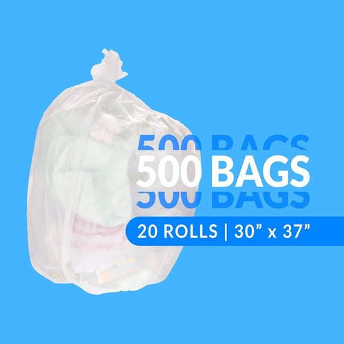 Sacchetti spazzatura 16-25 galloni 500 pezzi sacchetti spazzatura plastica trasparente sfusi per casa US - Foto 2 di 6