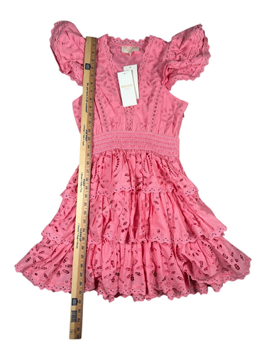 Rococo Sand Womens Size XS Moss Short Mini Dress Tiered Bubblegum Pink NWT - Picture 5 of 10