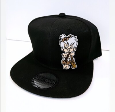 BAM BAM FLINTSTONE ADJUSTABLE SNAPBACK HAT/CAP BLACK GIFT IDEA EMBROIDERED PATCH