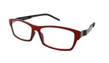Calabria R430 Designer Reading Glasses w/Case Modern Wood 52mm in Red 1.25