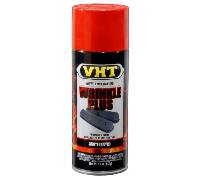 2PK ARRUGAS PLUS PINTURA EN AEROSOL ROJA RECUBRIMIENTO LATA AUTO VÁLVULA CUBIERTA ALTA TEMPERATURA Foto 2 de 4