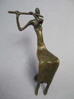 Excellent Bronze Figurine Female Musician