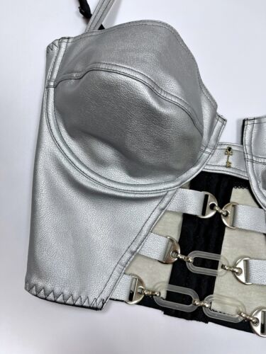 Escora Bustier Korsett Top Silber Vintage Y2K Damen GERMANY Gr. 90С ( US 40C ) - Bild 4 von 9