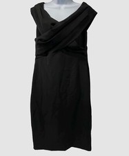 $175 Ralph Lauren Women's Black Off the Shoulder Crepe Dress Size 4