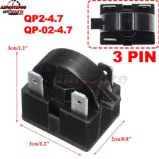 QP2-4.7 Start Relay 4.7Ohm 3Pin For PTC Frgidaire Maytag Haier Igloo Vissani New
