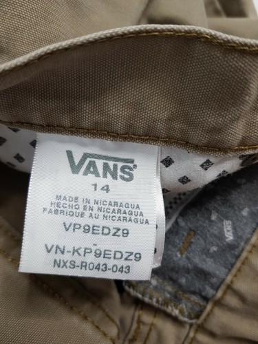 VANS Off The Wall Boys Size 14 Denim Jeans Brown Straight Leg - Picture 4 of 11
