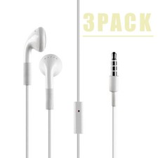 White Earphones with Mic for iPad iPod Nano 4th and 5th Generation 3PACK 