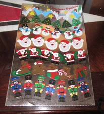 Vintage RARE Sandylion 1993 Christmas Symbols Holiday Stickers Shiny Foil