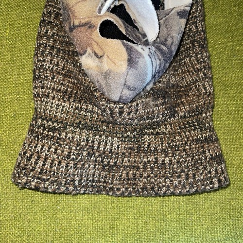Vintage Camo Balaclava Ski Hunting Face Mask Warm Made In USA Bank Robber Beanie - Picture 3 of 7