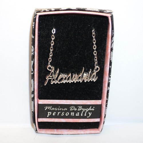 Name Necklace Marina DeBuchi Silver Plated Personalized Choose Name NWT JB - Picture 10 of 135