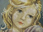 Painted Needlepoint Canvas SEG de Paris CAT GIRL 14.5” x 20” Tapestry Charming — photo 3