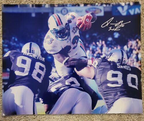 RONNIE BROWN MIAMI DOLPHINS STAR RB SIGNED 16X20 FOOTBALL PHOTO INS COA  - Picture 1 of 2