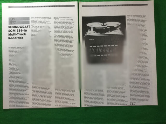 Soundcraft SCM 381-16 multi track Recorder 1981 article / review 16 track 1 Soundcraft SCM 381-16 multi track Recorder 1981 article / review 16 track 1