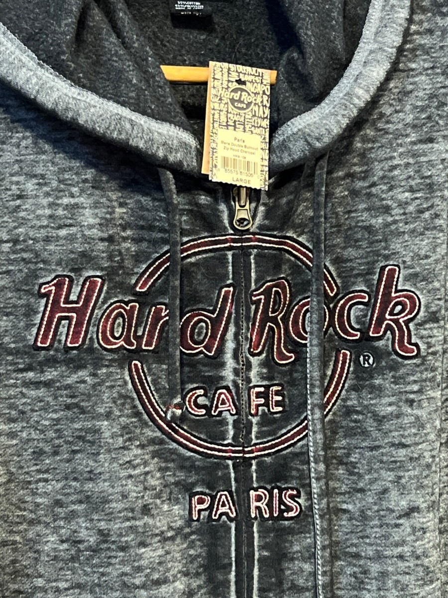 Hard Rock Cafe Mens Double Burnout Zip Hoodie Charcoal Sz Large PARIS FRANCE | eBay Hard Rock Cafe Mens Double Burnout Zip Hoodie Charcoal Sz Large PARIS FRANCE | eBay