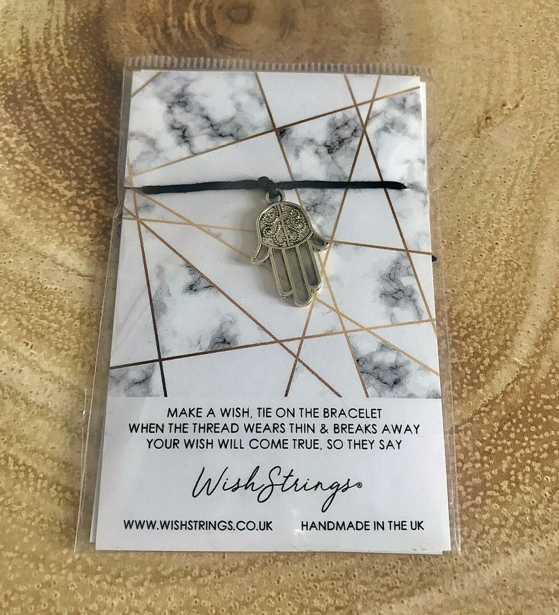 Tie Hamsa Hand Wishstring Bracelet Make a Wish UK - Main Image