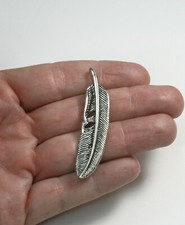 5 Feathers 53mm Antiqued Silver Plated Charm Pendants 965