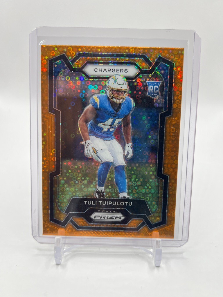 2023 Panini Prizm #354 Tuli Tuipulotu Orange Disco (RC) Rookie LA Chargers NFL