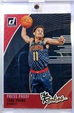 2018 18 Panini Donruss The Rookies Press Proof Trae Young RC #5, Atlanta Hawks