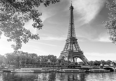 Paris Street Landscape Giant Poster Wall Art Print Black /& White Card Canvas