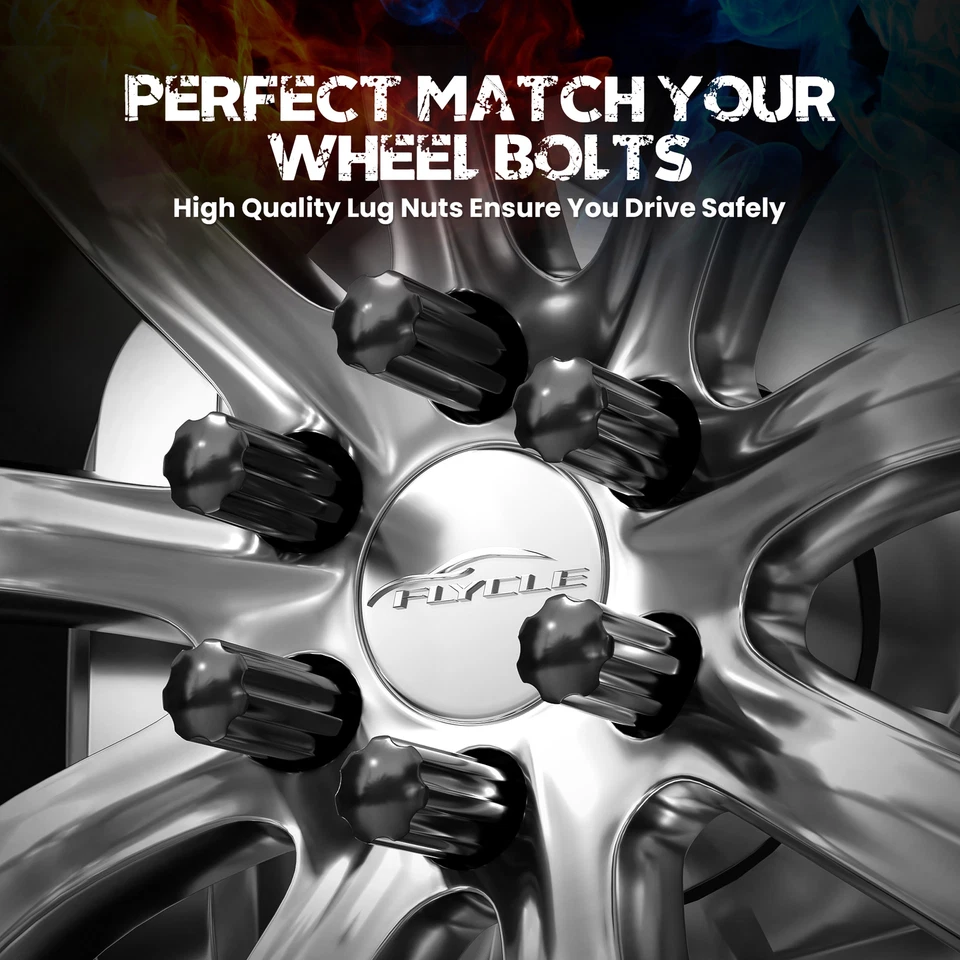 24 PIEZAS + LLAVE 14X1.5 NEGRO 7 TUERCAS ESTRIADAS 2" para CHEVY GMC SILVERADO SIERRA 1500 Foto 3 de 4