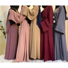 Dubai Ramadan Muslim Women Long Sleeve Maxi Dress Abaya Kaftan Caftan Islam Robe