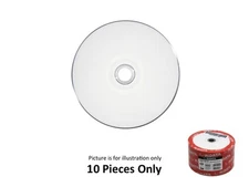 10 Pcs 52X Ridata Brand White Inkjet HUB Printable CD-R Blank Disc Media 700MB