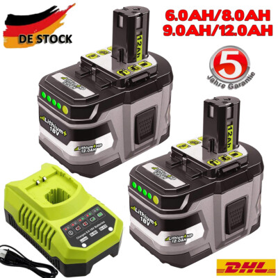 Für Ryobi Akku 18V 9,0Ah 6,0AH Lithium One Plus RB18L50 P108 RB18L40 /Ladegerät