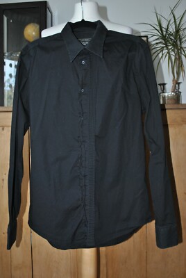 Vintage Herren J.C.Rags schwarz Baumwolle Hemd Retro klassisch Gr. L sieht kleiner aus
