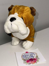 Webkinz Ganz "Bulldog" HM126 Brow/White Dog Plush Animal Code still sealed NEW
