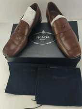 Prada Light Brown Leather Loafers Slip On Loafers Mens Size 7 NWB
